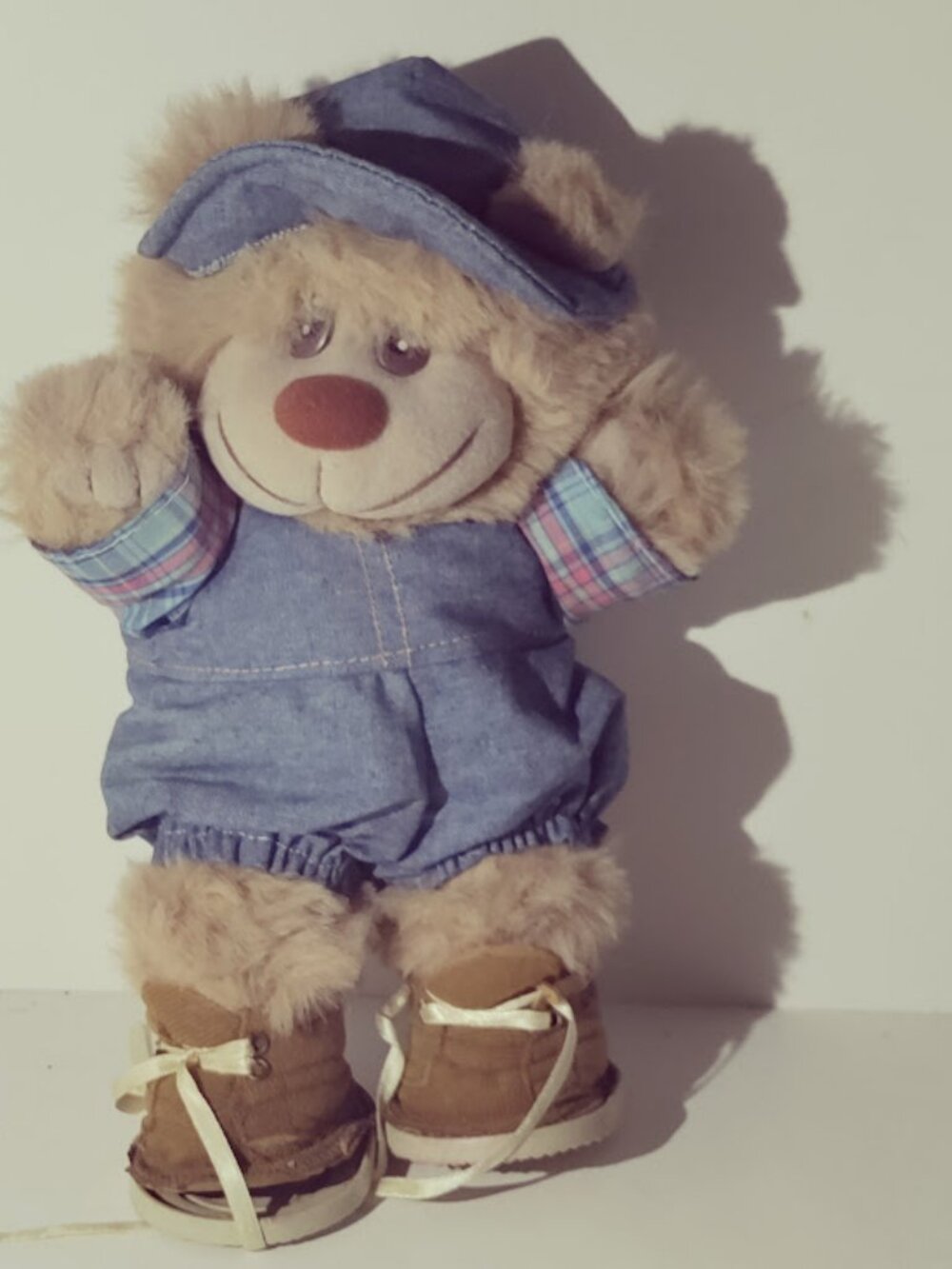 Vintage Trappers Teddy Bear Plush Blue Outfit